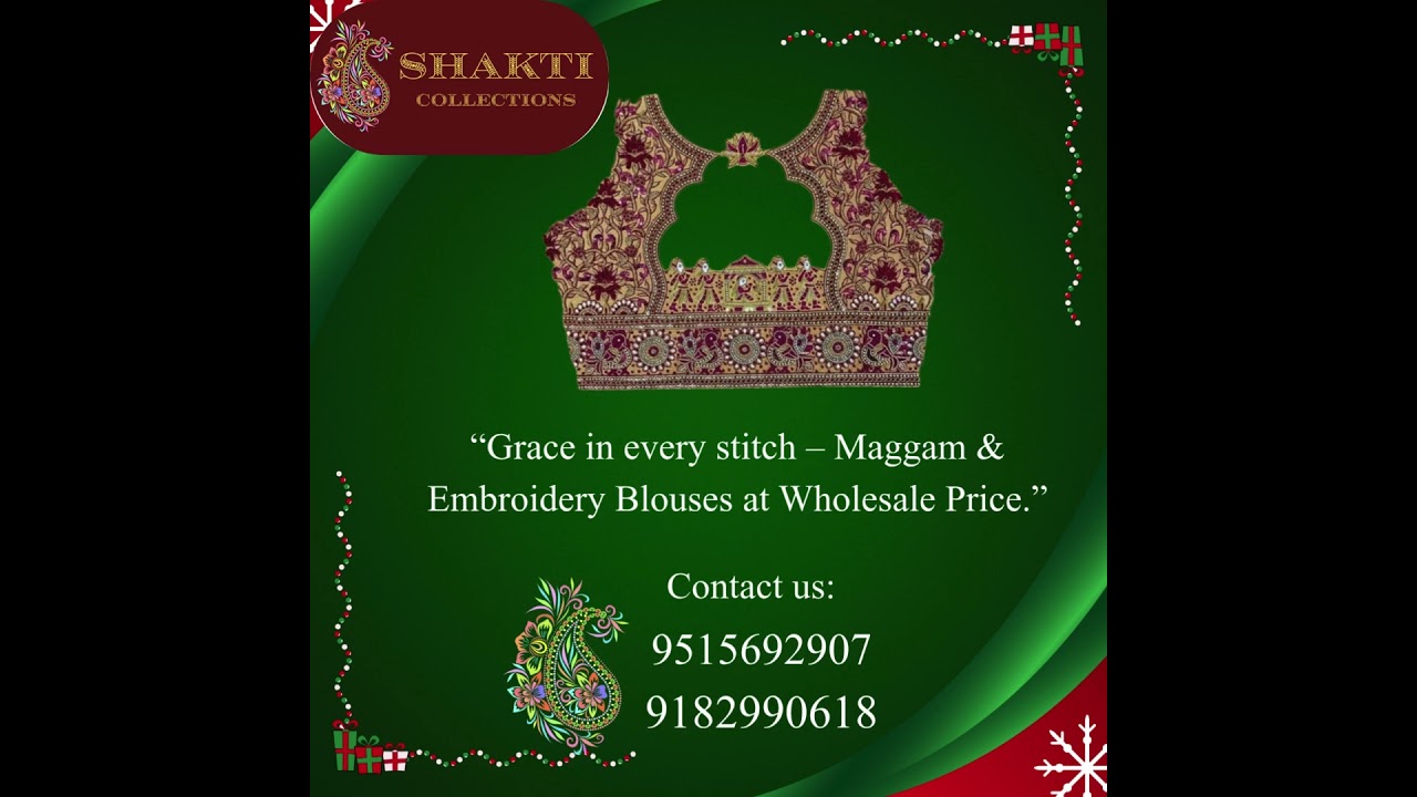&ldquo;Grace in every stitch &ndash; Maggam & Embroidery Blouses at Wholesale Price.&rdquo;