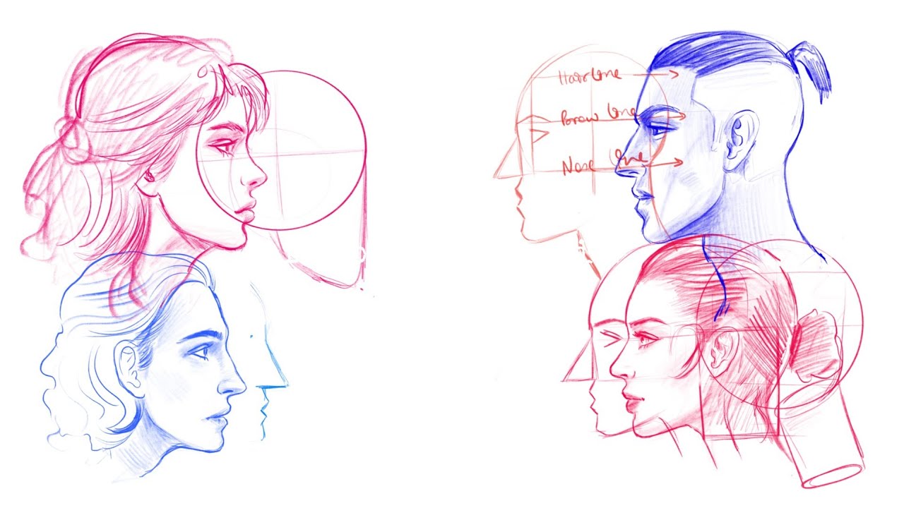 How to Draw Any Side Face - Step by Step Technique for Beginners 🔥