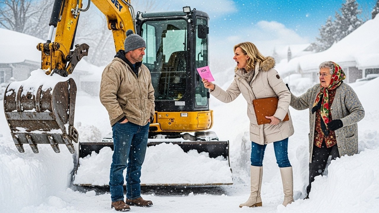 HOA Fined Me for Using My Excavator to Clear Snow, So I Stopped and Watched Them Get Buried