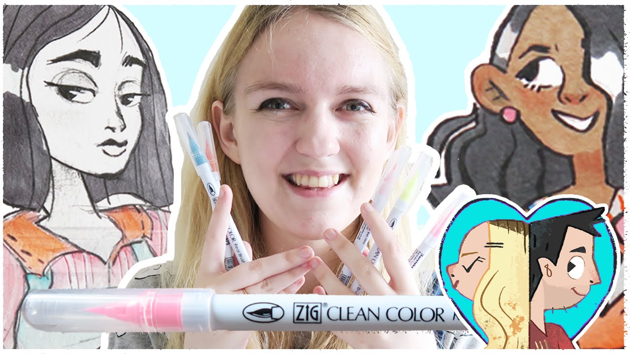 Fun with WATERCOLOUR BRUSH PENS! - Kuretake Zig Clean Color