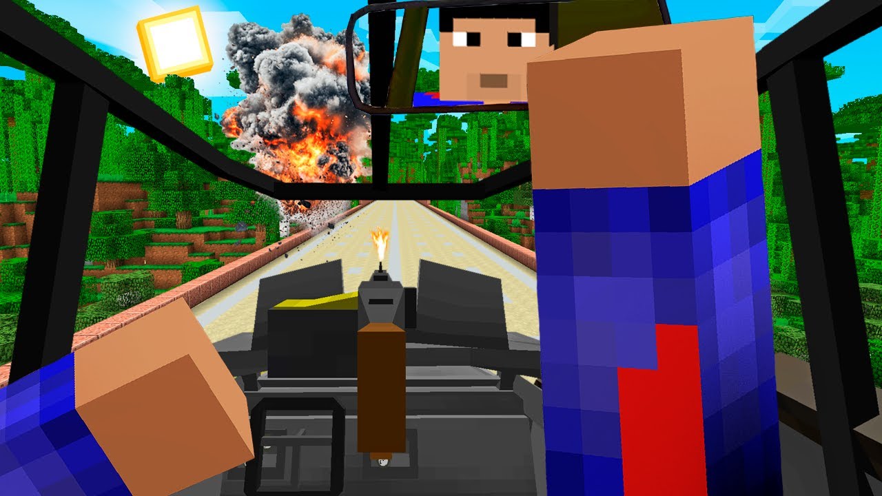 HICE UN VIAJE LARGO Y POLVORIENTO EN TANQUE MILITAR EN MINECRAFT TROLL 😱