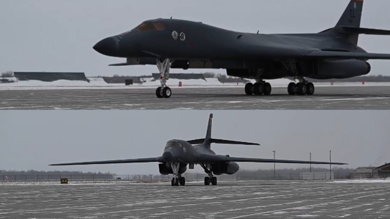 B-1B Lancer Lands in Grand Forks: 28th Bomb Wing Strategic Mission