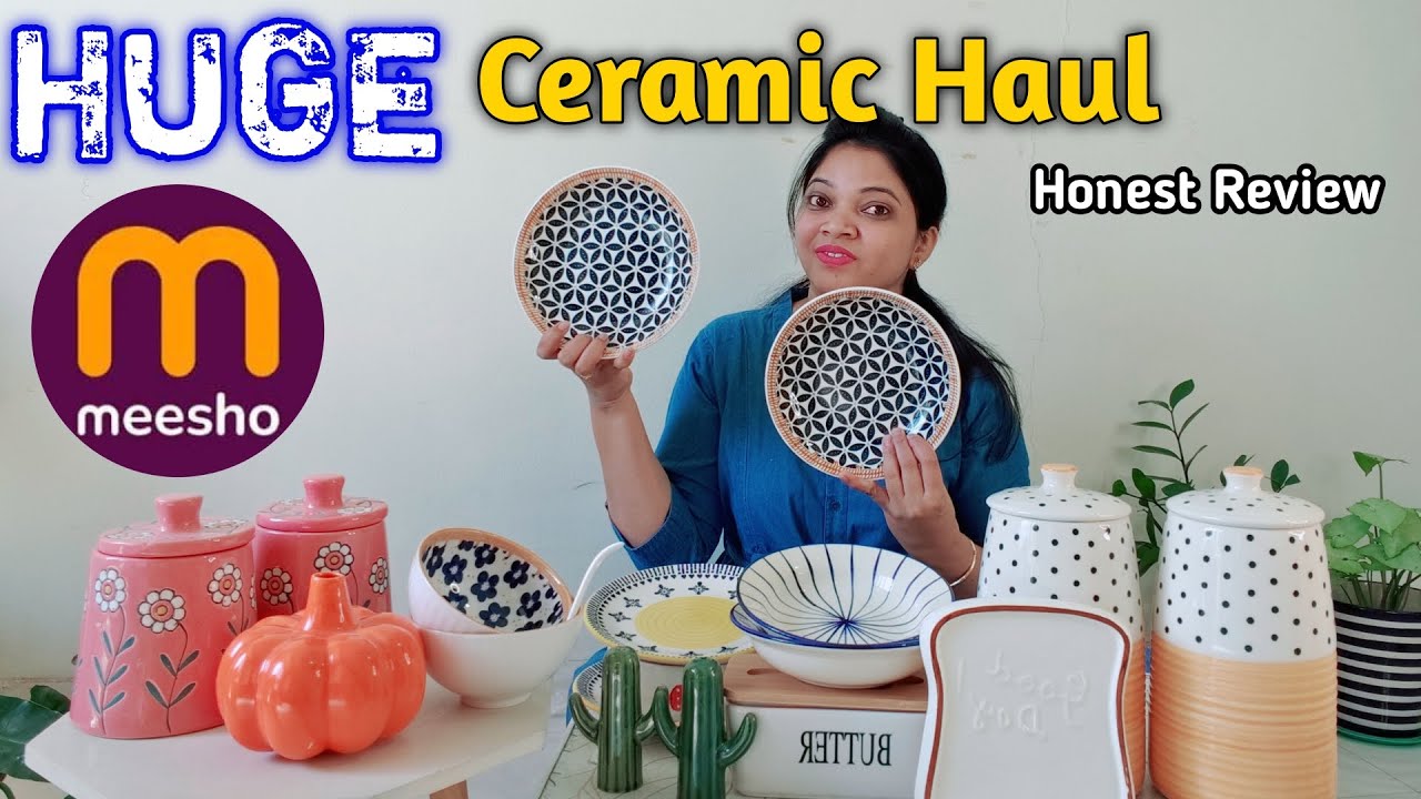 *Huge* Ceramic Haul| Best Ceramic Purchase From Meesho| Jaar Plates Vase #meeshohaul