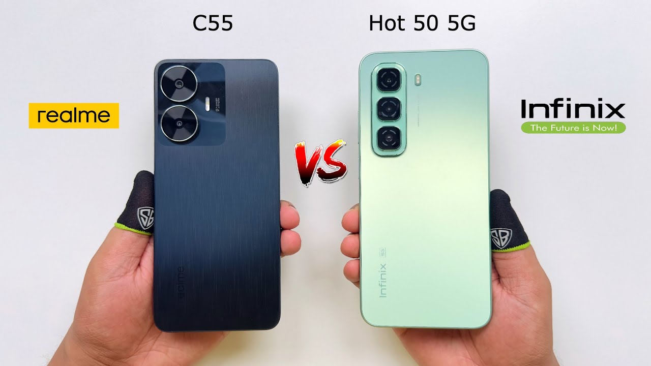 Realme C55 vs Infinix Hot 50 5G Speed Test