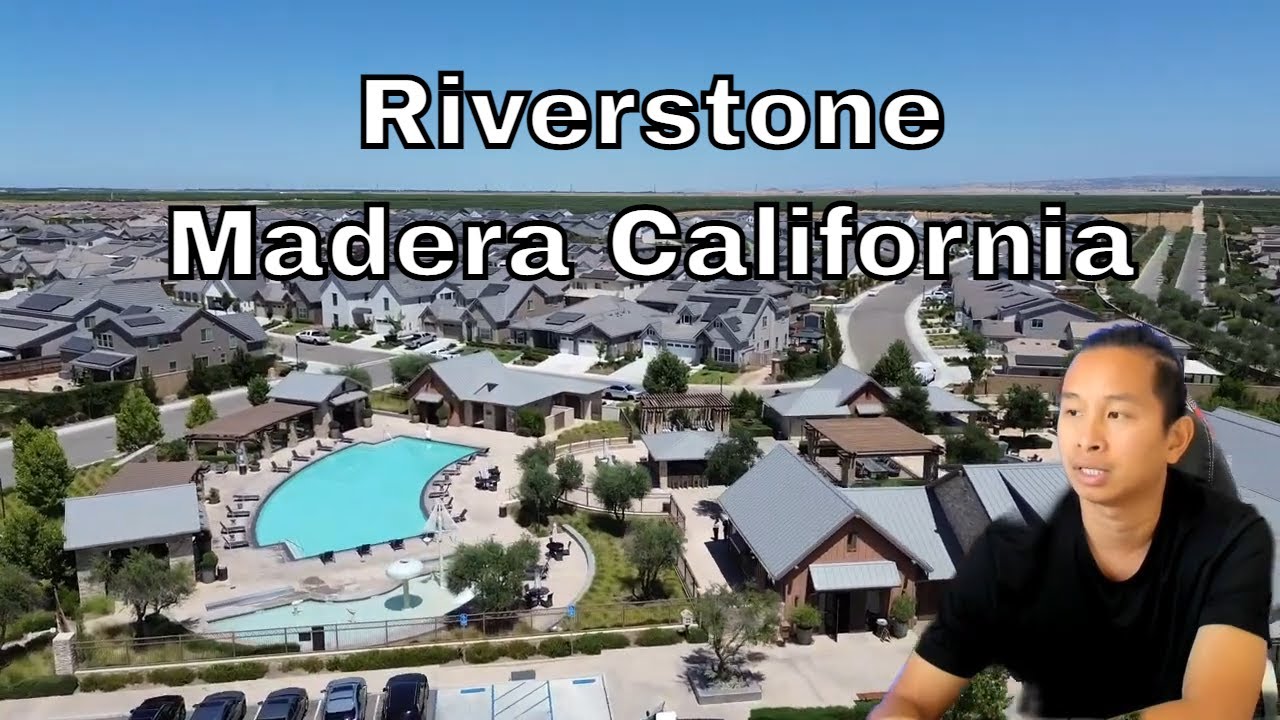 Aerial View of Riverstone, Madera California | Commercial Development, Lodge Pool, Elementary School