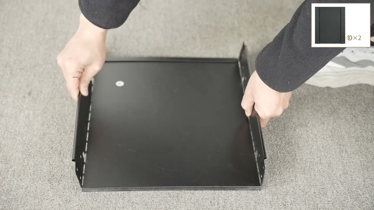 Black Metal Two-Drawer Tool Cart with Bottom Door