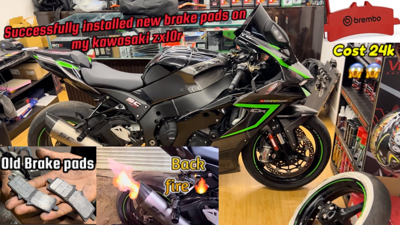 Kawasaki zx10r brake pad replacement.. cost jaan k hosh ud jayenge 😱😱