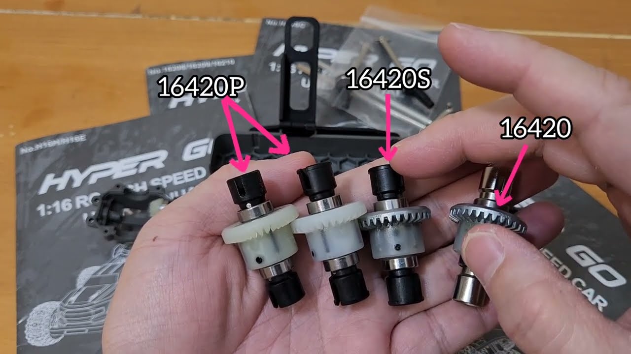 Сменные дифференциалы и карданные валы Hyper Go 1/16 RC для моделей H16BM, H16GT, H16SC и 16210...