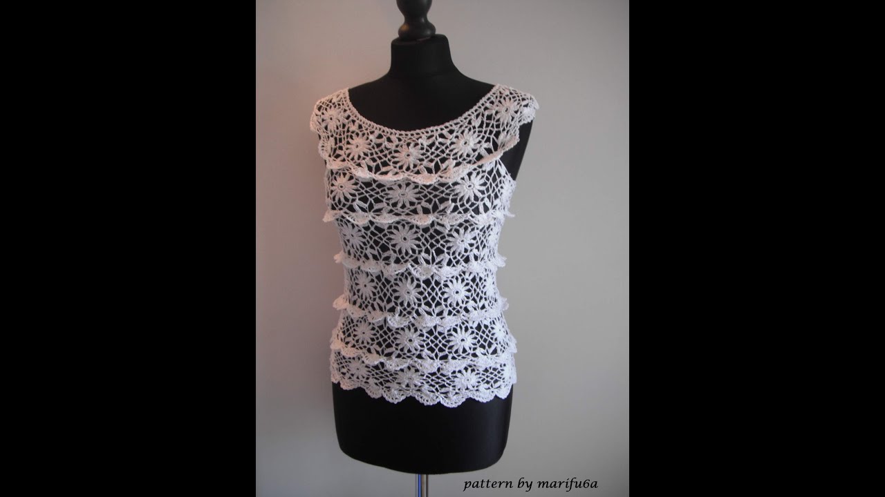 how to crochet ruffle blouse by marifu6a