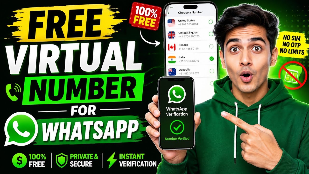 Free Virtual number for whatsapp l Virtual number free l Free virtual whatsapp number l free number 