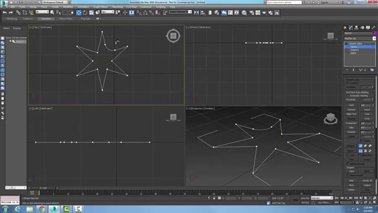 3ds Max  06-18 Editable Spline   Geometry Rollout   Fillet