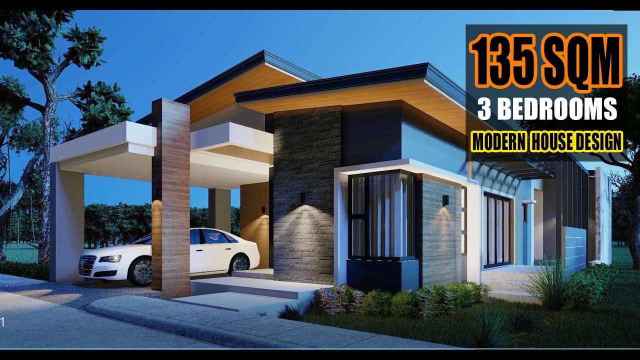 MODERN HOUSE DESIGN | 135 SQM BUNGALOW | 3 BEDROOM RESIDENCE