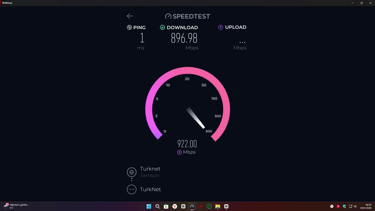 TURKNet Gigafiber Hız Testi - T&uuml;rknet Davet Kodu 2 AY/3 AY -Samsun Gigafiber #gigafiber #turknet #5g