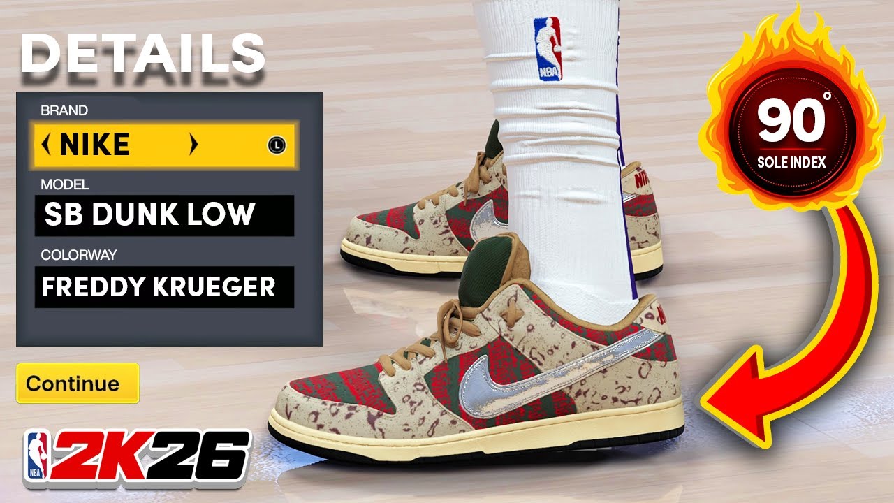 NBA 2K26 Shoe Creator: Nike SB Dunk Freddy Krueger