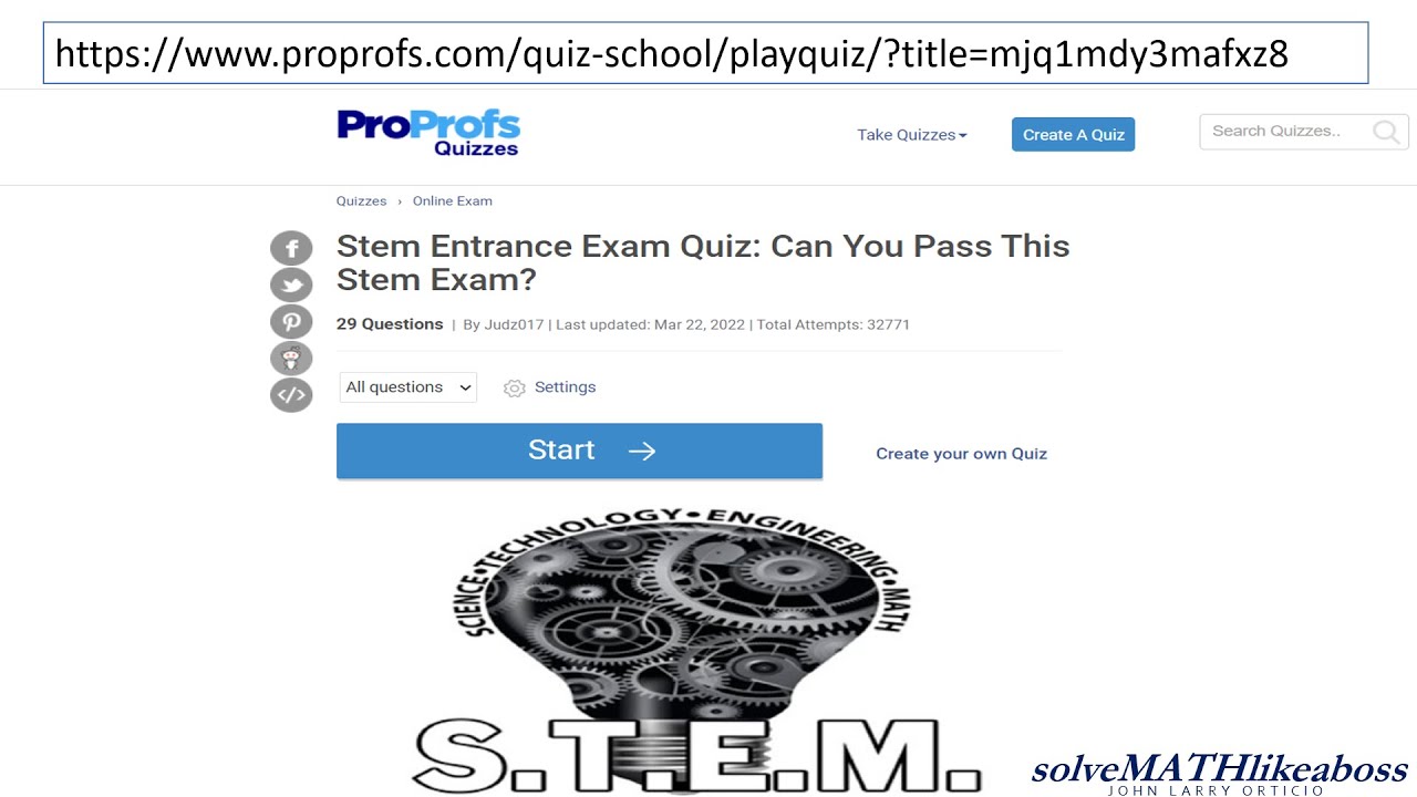 STEM ENTRANCE EXAM REVIEWER | GRADE 9 AND 10 MATH
