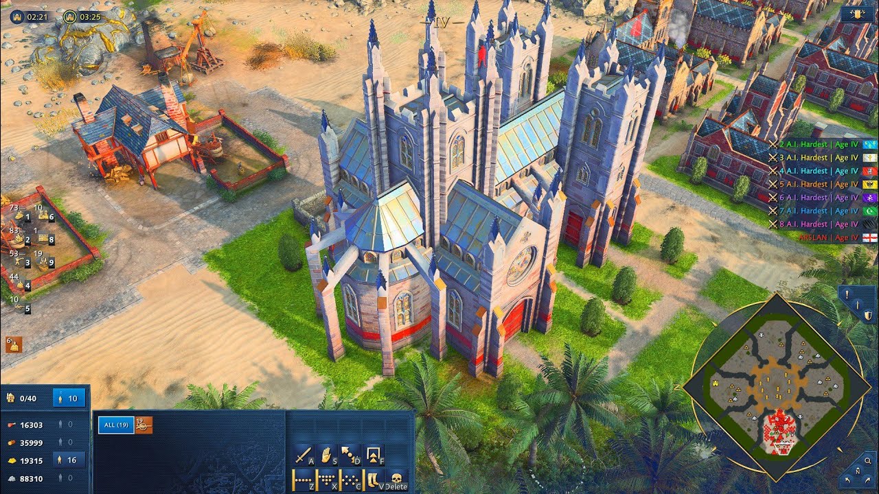 Age Of Empires 4 | English Wonder vs. 7 Absurd AI: Perfect Defense Strategy