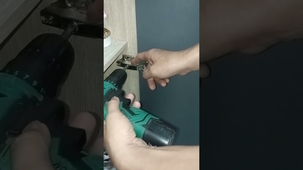 Cara setting door hinges almari wardrobe