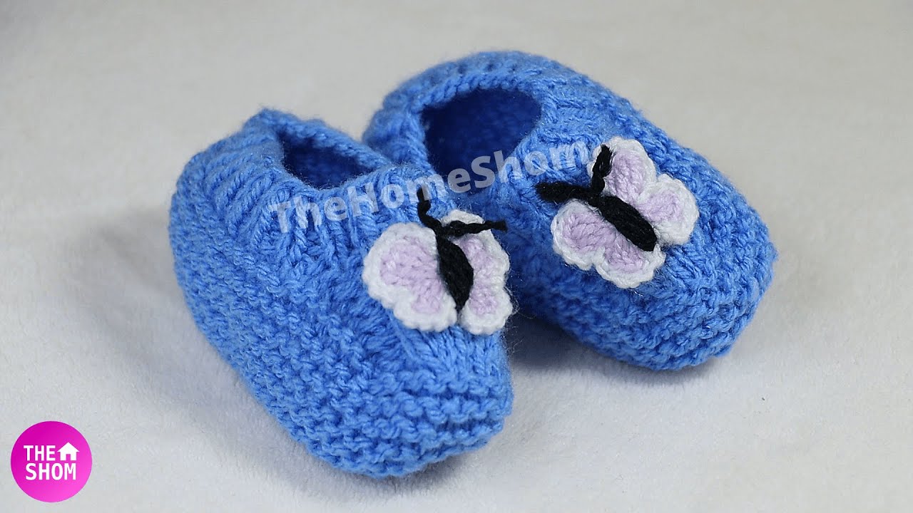 how to knit baby booties for beginners step by step,moccasins shoe easy to knit in Hindi-TheHomeShom