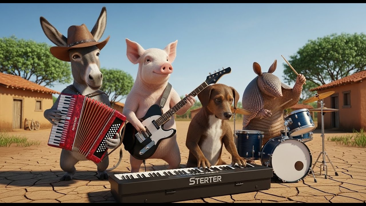 Banda de Animais Reais Toca Forr&oacute; no Sert&atilde;o Nordestino!