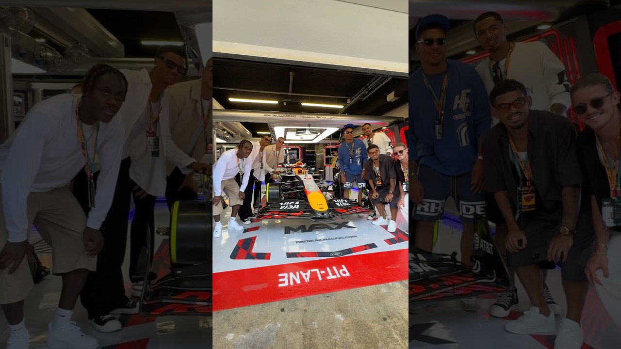 Welcoming the England Football Team to #RedBullRacing 🤝⚽️ #F1