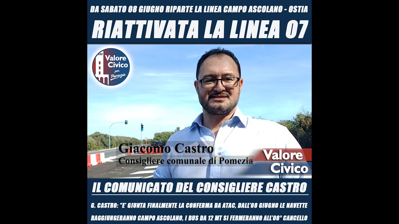 Campo Ascolano, riparte la linea 07 fino ad Ostia!