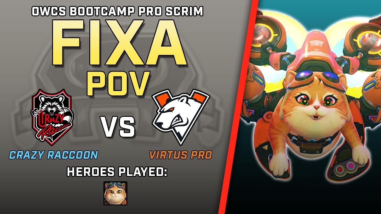 [ FiXa ] JETPACK CAT is REAL | Crazy Raccoon vs Virtus Pro | OWCS Bootcamp Pro Scrim