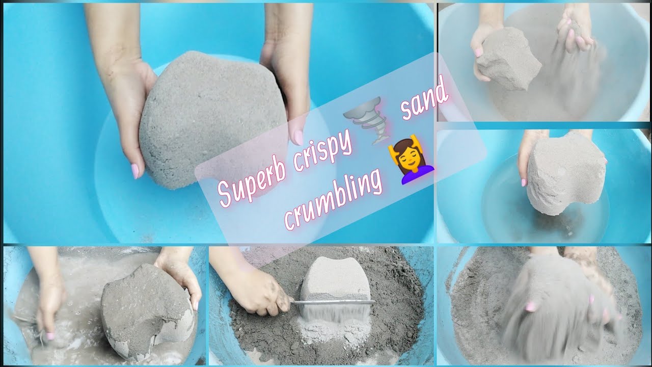 Asmr 🥁 SERIES 1:Superb crispy dusty sand crumbling +dipping +shaving Oddlysatisfying relaxation #148