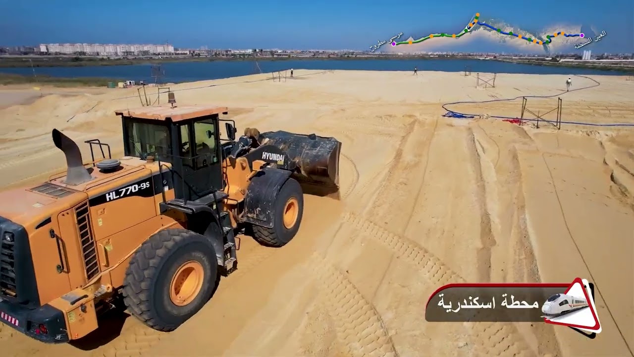 تصوير جوي للخط الأول من شبكة القطار  الكهربائي السريع السخنة /العلمين /مطروح