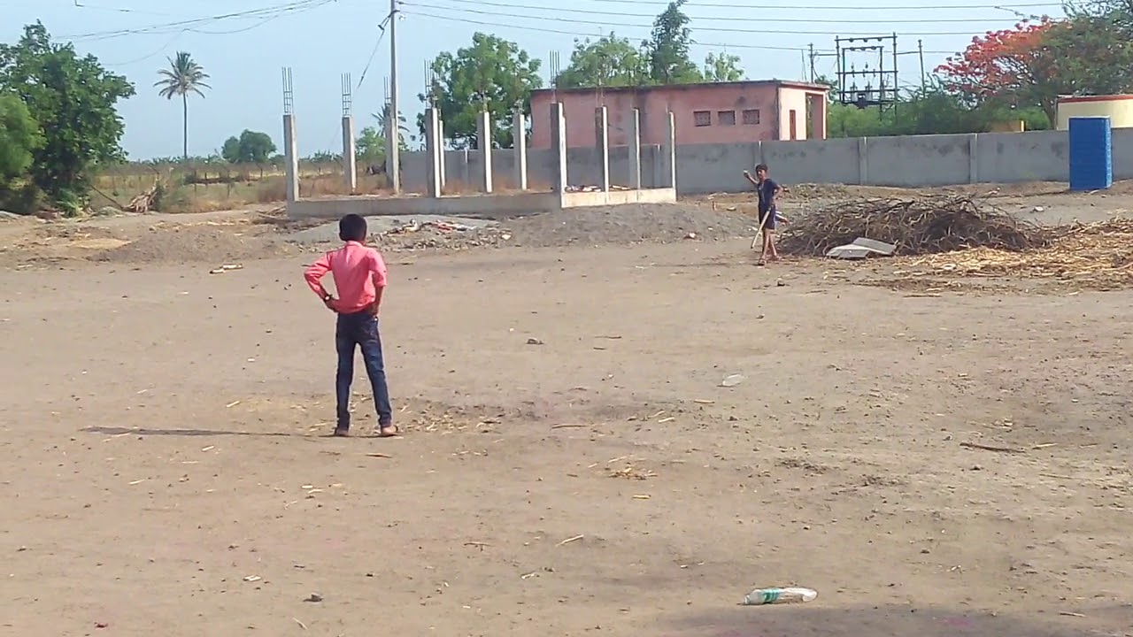 Prathamesh Wakase & Amit Salgar play cricket in His Village.