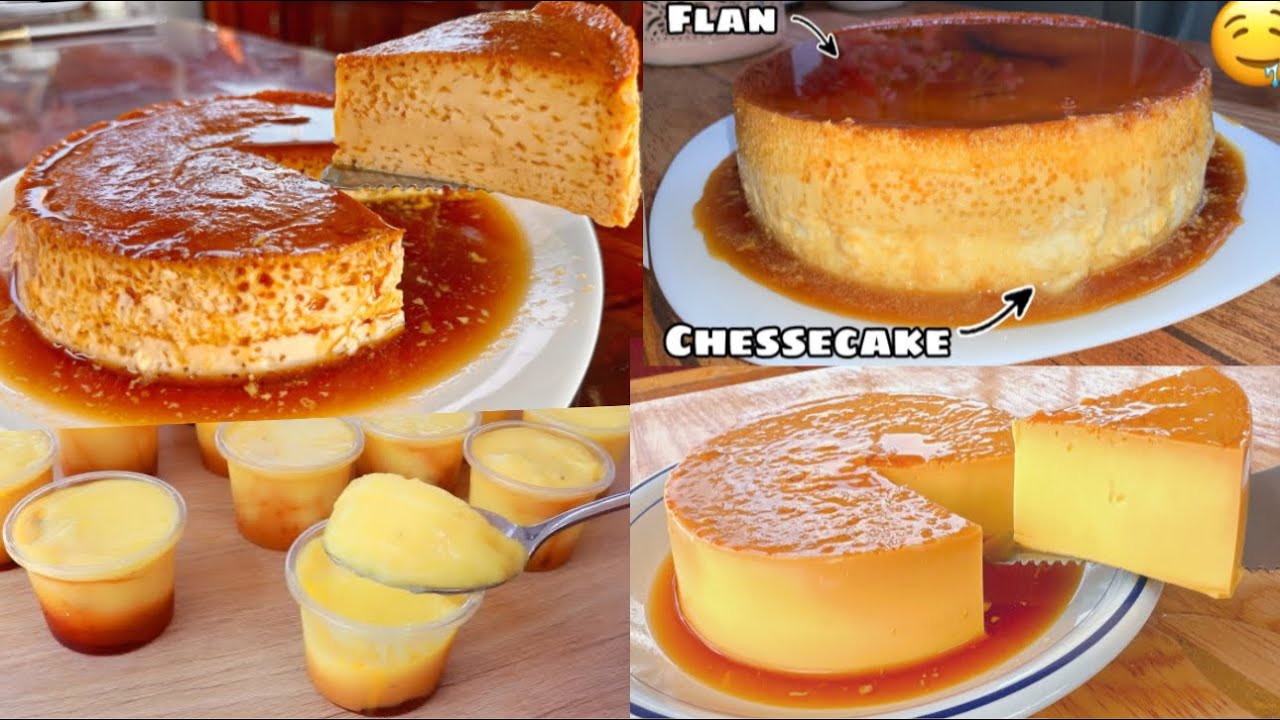 Los 4 flanes más deliciosos de todo internet!!! Y MUY FÁCILES (sin horno)