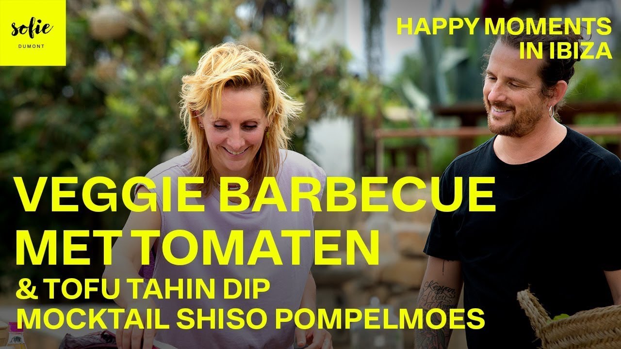 Barbecue v&eacute;g&eacute;tarien avec dip tomate- & tofu-tahin - Mocktail Shiso Pamplemousse ​| Sofie Dumont