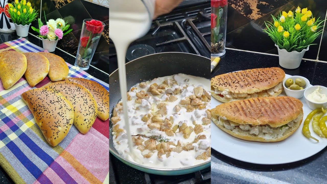 مشروع خبز سندويش بكل خطوات نجاح مع حشو دجاج وشمبينيو بكريمة سندويش ينافس محلات في منزل مع شاف دحمان