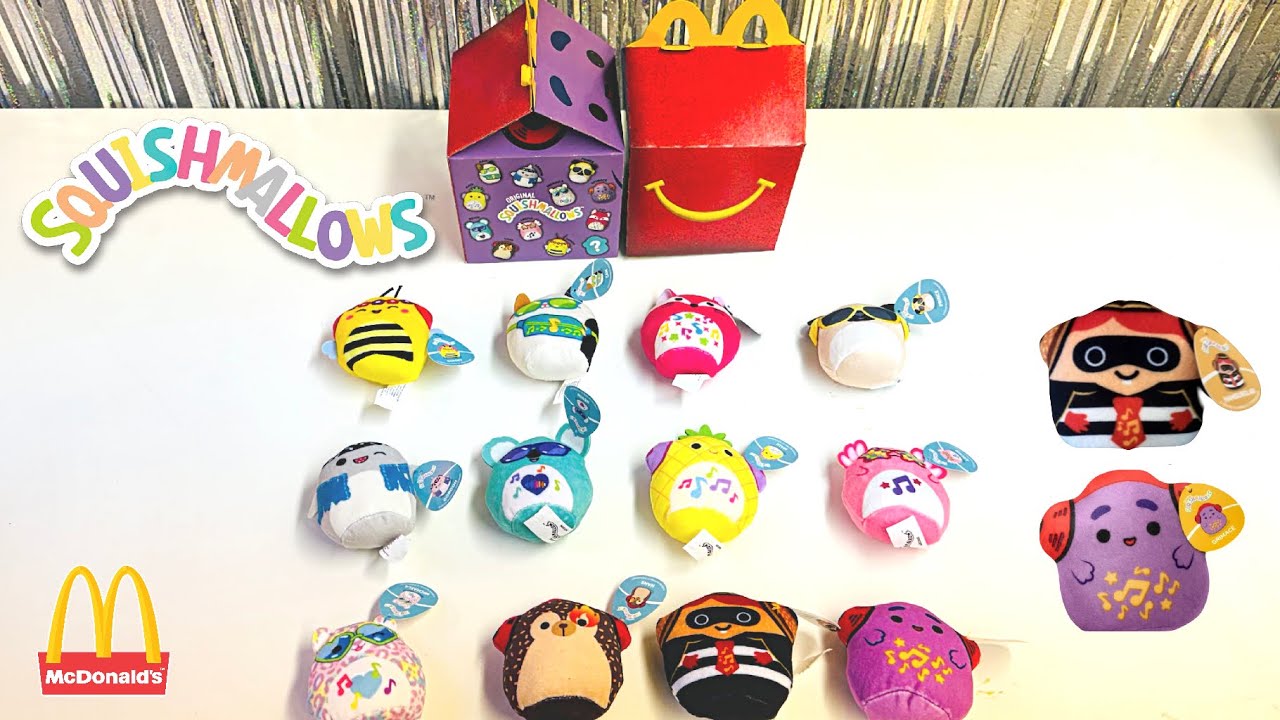 Коллекция конфет Squishmallows для Хэппи Мил от McDonald’s! Все 12 штук с таинственным гамбургеро...