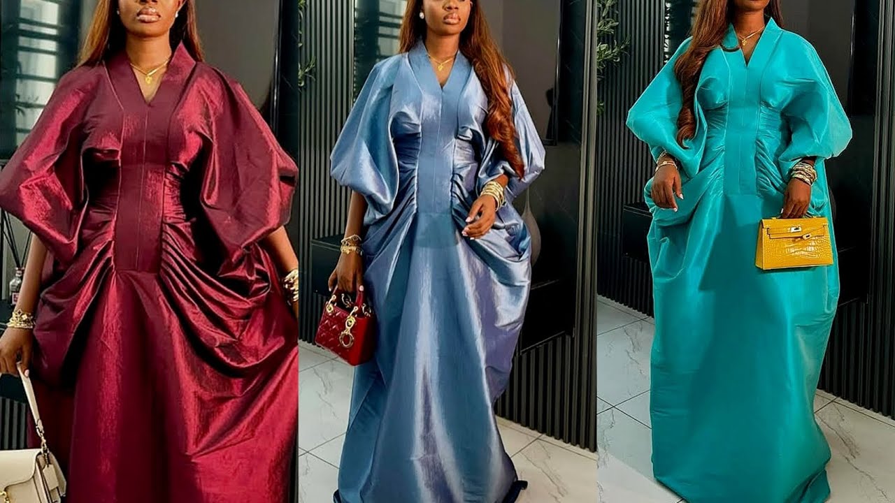 How To Cut And Sew Bubu Gown With Front Pleats And Balloon Sleeve  | CONFIDENSEWS