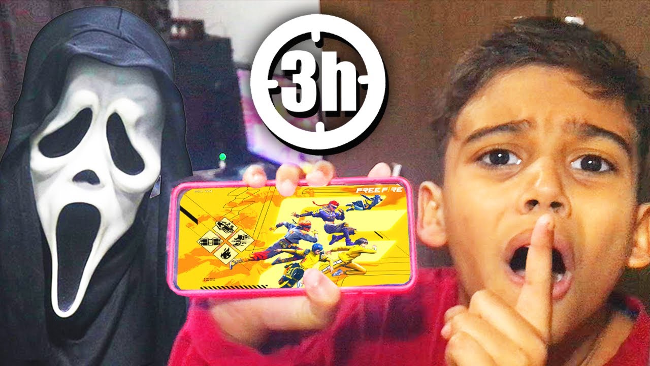 MEU IRMÃOZINHO JOGOU FREE FIRE AS 3 DA MANHÃ E APARECEU UM MONSTRO ASSUSTADOR! 😰