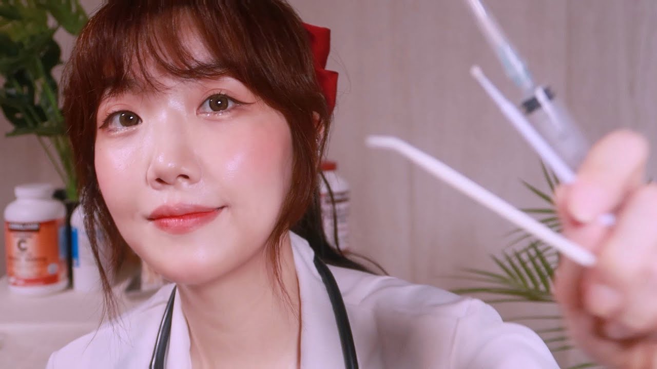 ASMR 병원에서 귀 염증치료와 귀청소 Ear infection Removal Treatment, Ear cleaning