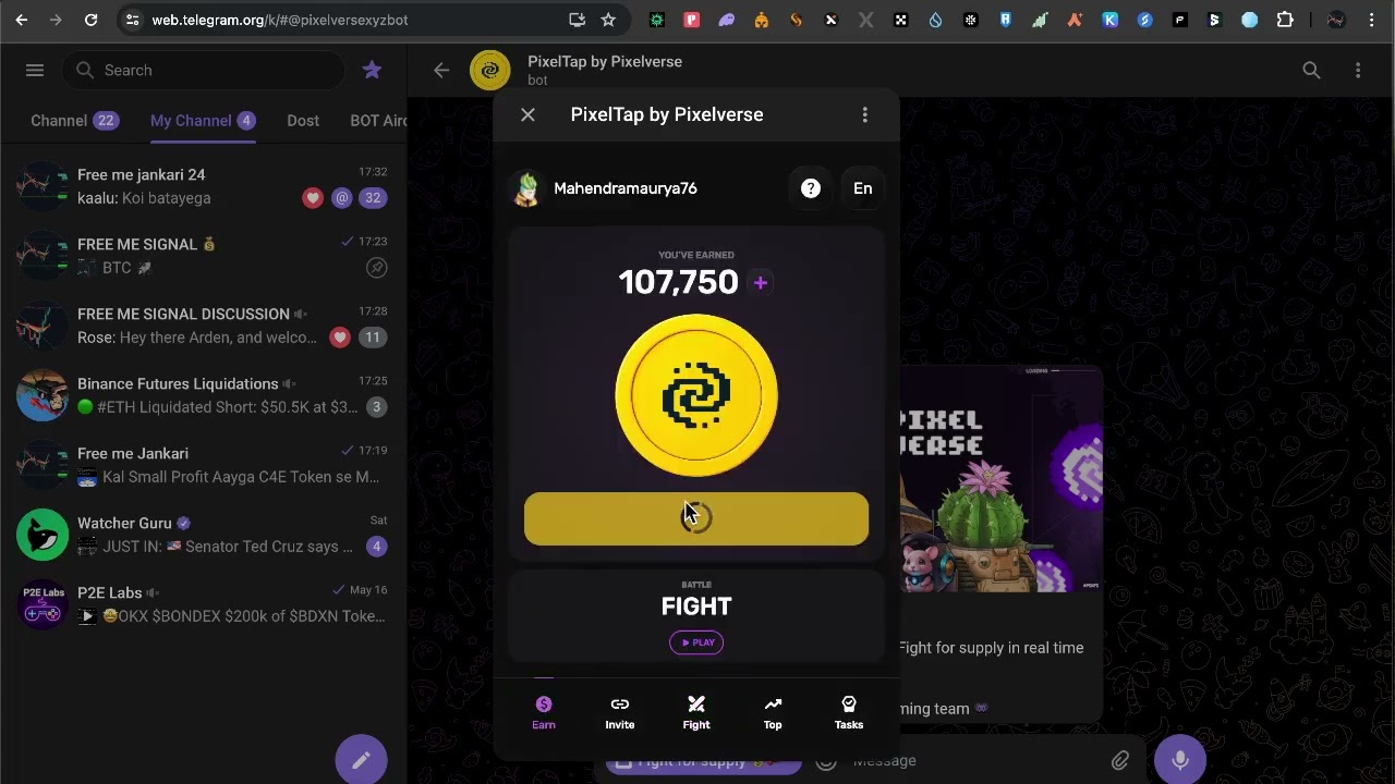 PixelVerse Wallet Connect and Level Up