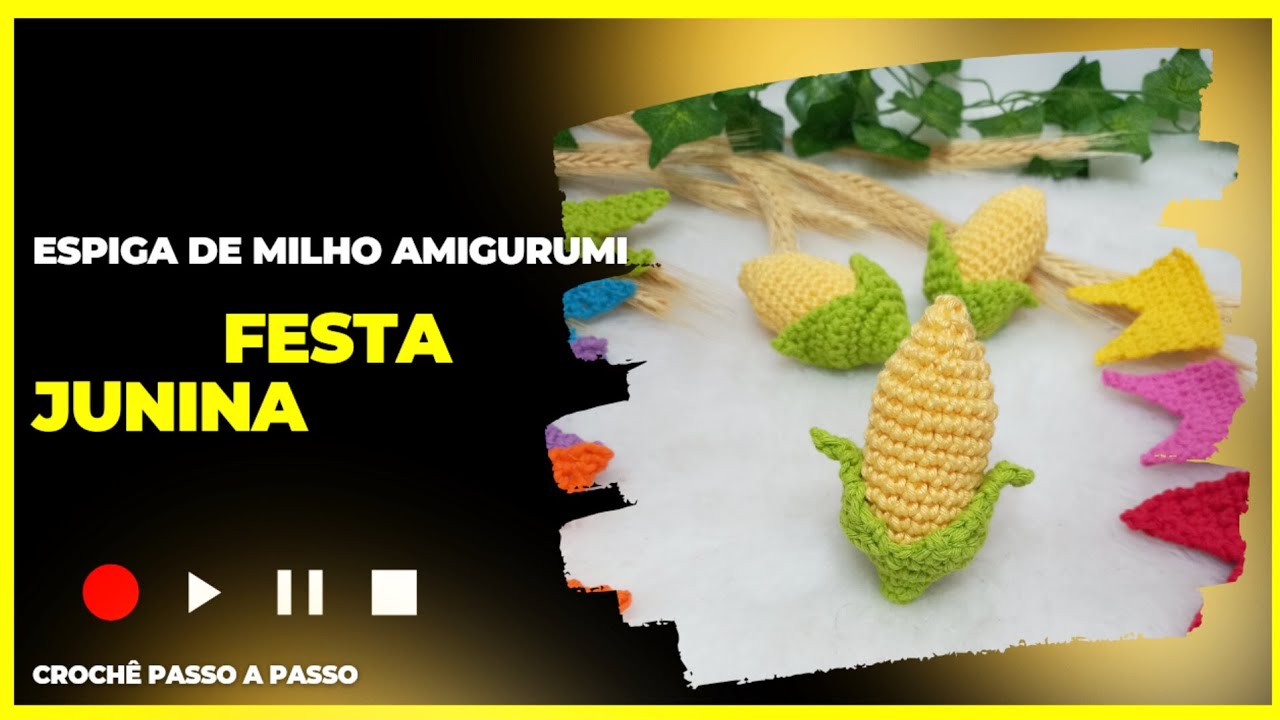 Espiga de milho amigurumi 7cm muito fácil!