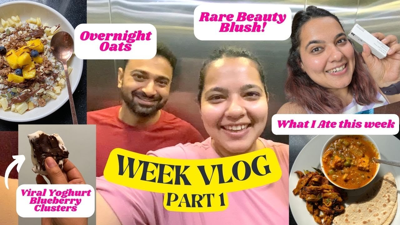 Spend a WEEK with me (PART 1): Office + Cooking: Overnight Oats, Yummy Salad, Blueberry Clusters!