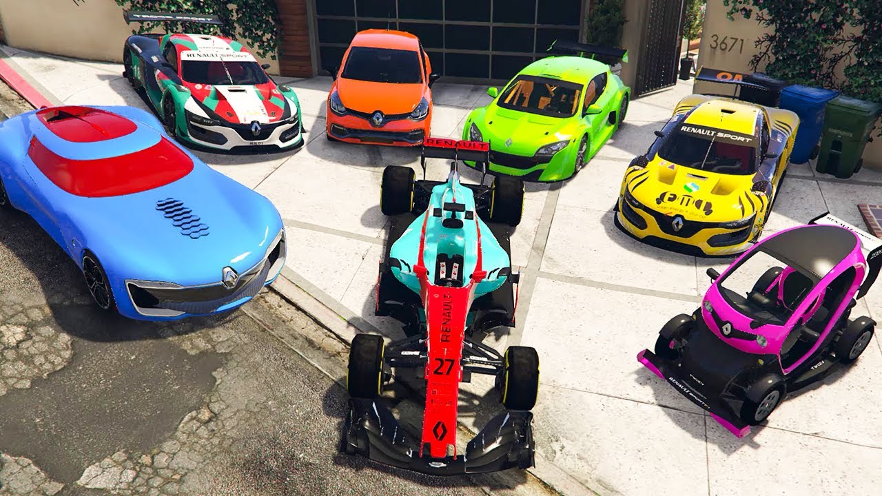 GTA 5 ✪ Stealing RENAULT LUXURY cars with Franklin ✪ (Real Life Cars #79)