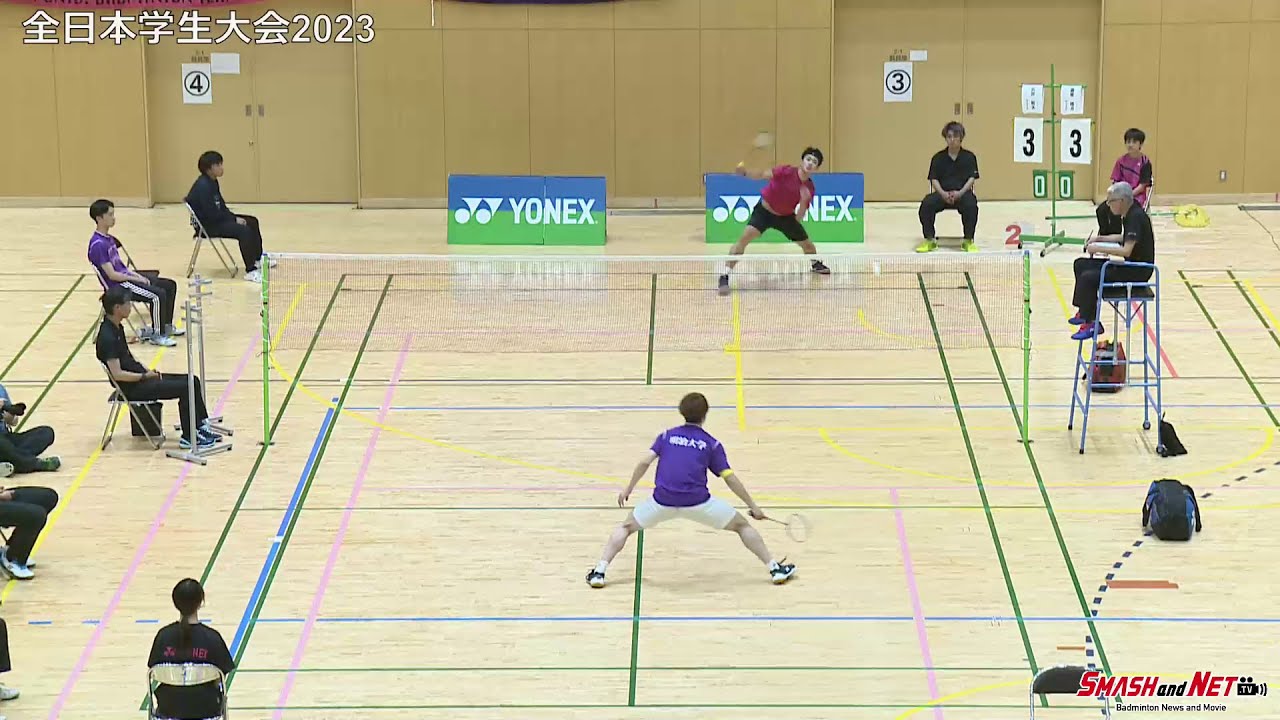 藤原睦月（明治大）vs 武田航太（明治大）インカレ2023 MS決勝