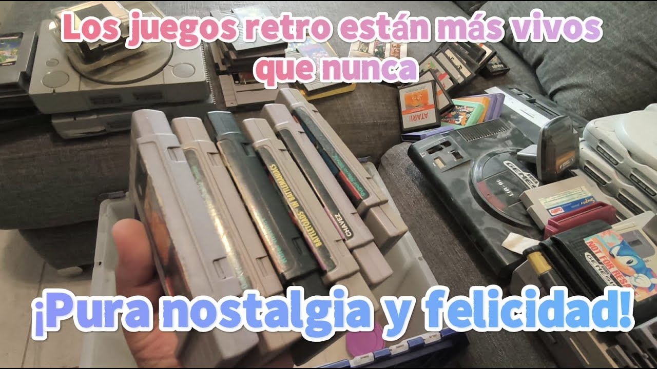 Caja repleta de videojuegos retro, ¿Cuántas joyas habrá? #retrogaming #gamer #videojuegosretro 