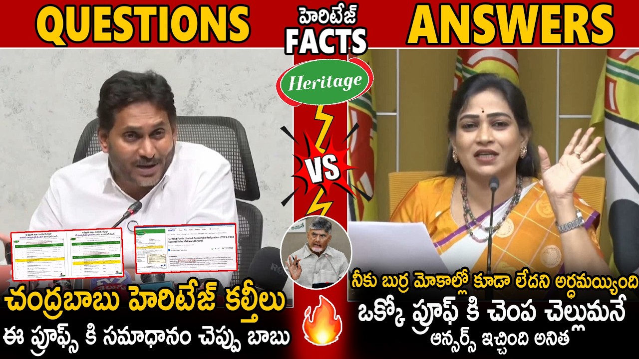 Heritage Facts | YS Jagan Questions Vs Home Minister Anitha Answers | CM Chandra Babu | Sahithi Tv