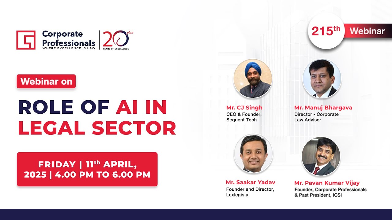 215th Webinar on “Role of AI in Legal Sector”