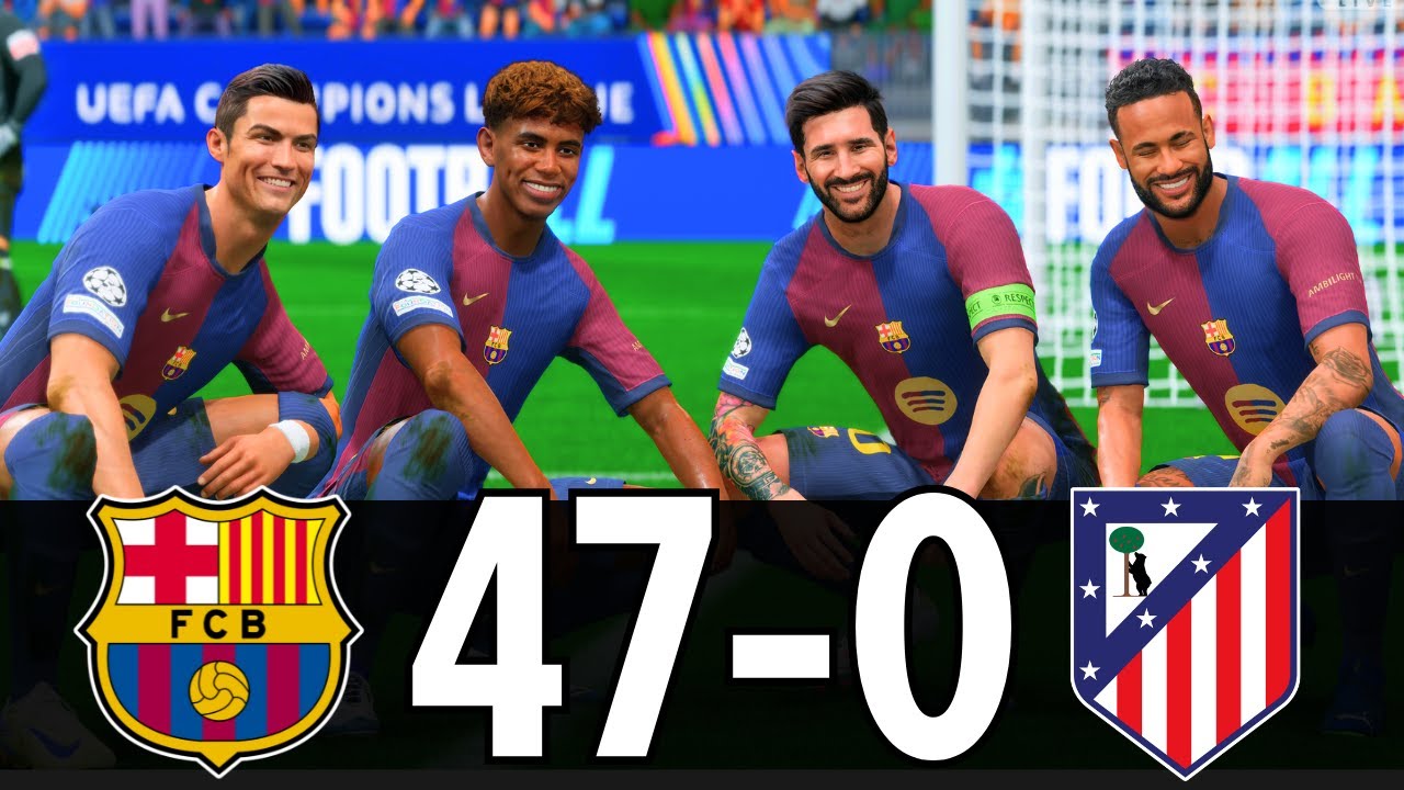 FC 25 | RONALDO MESSI MBAPPE NEYMAR ALL STARS | Barcelona 47-0 Atlético Madrid | PS5 [4K60]