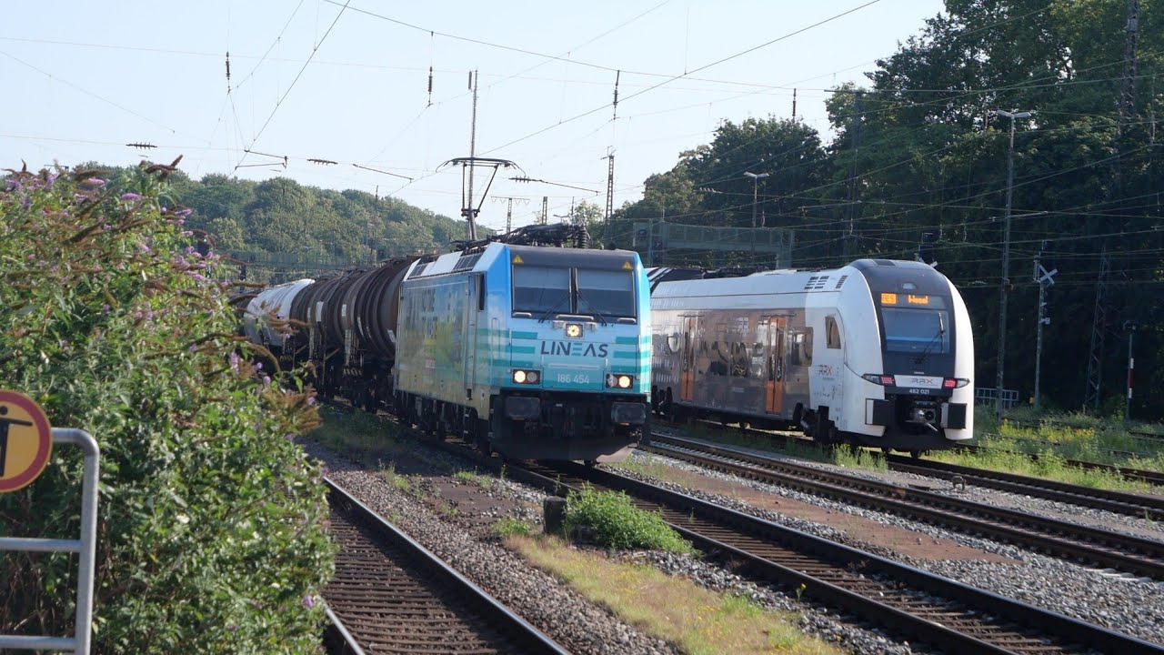 Eisenbahnverkehr in Köln West Mit Br 261 408 620 462 192 193 186 185 460 412 403 266 442