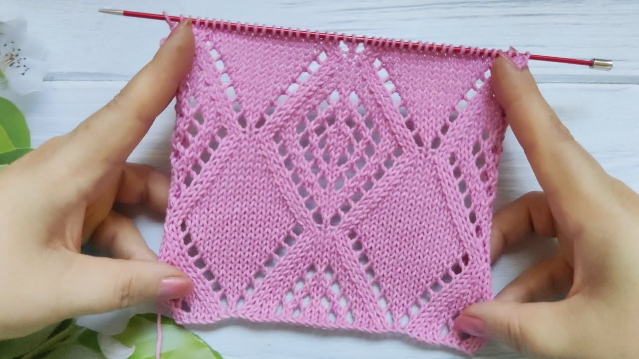 Lace Diamond Stitch Pattern | Ajour-Rautenmuster stricken | Punto Rombi ai ferri| Punto Rombo calado
