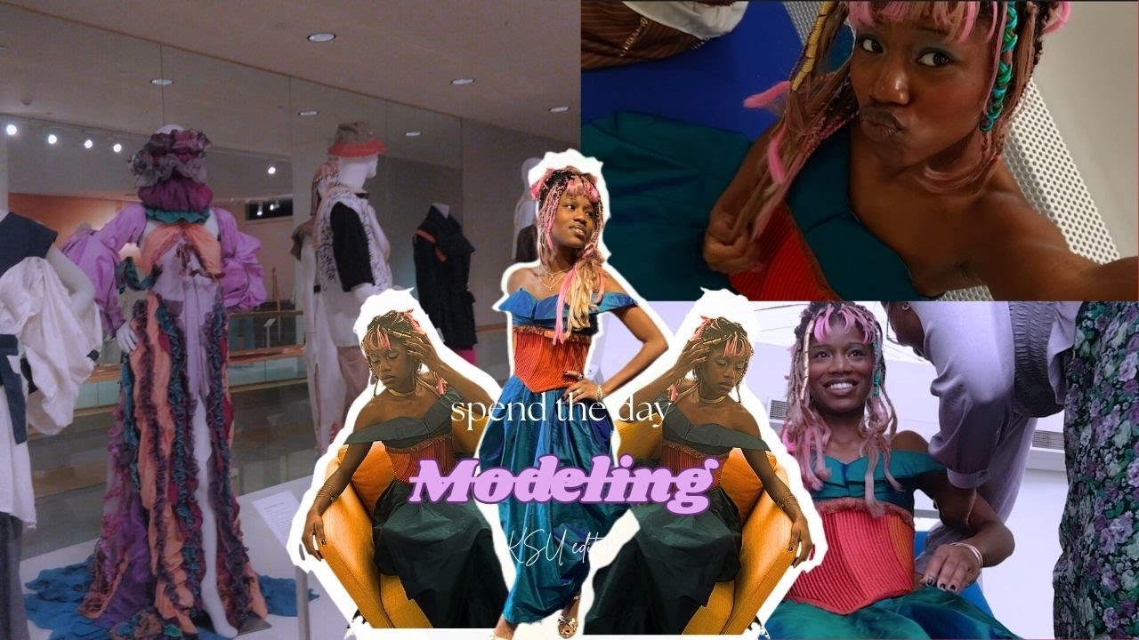 first day as a model 😛 | college campus, BTS, fashion museum