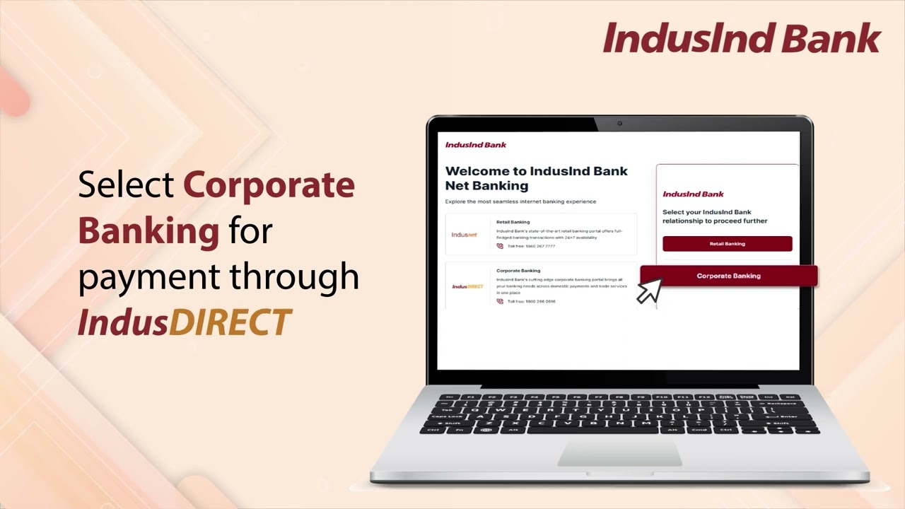 GST: Video on How to initiate your GST payment through IndusDIRECT - Corporate Internet Banking