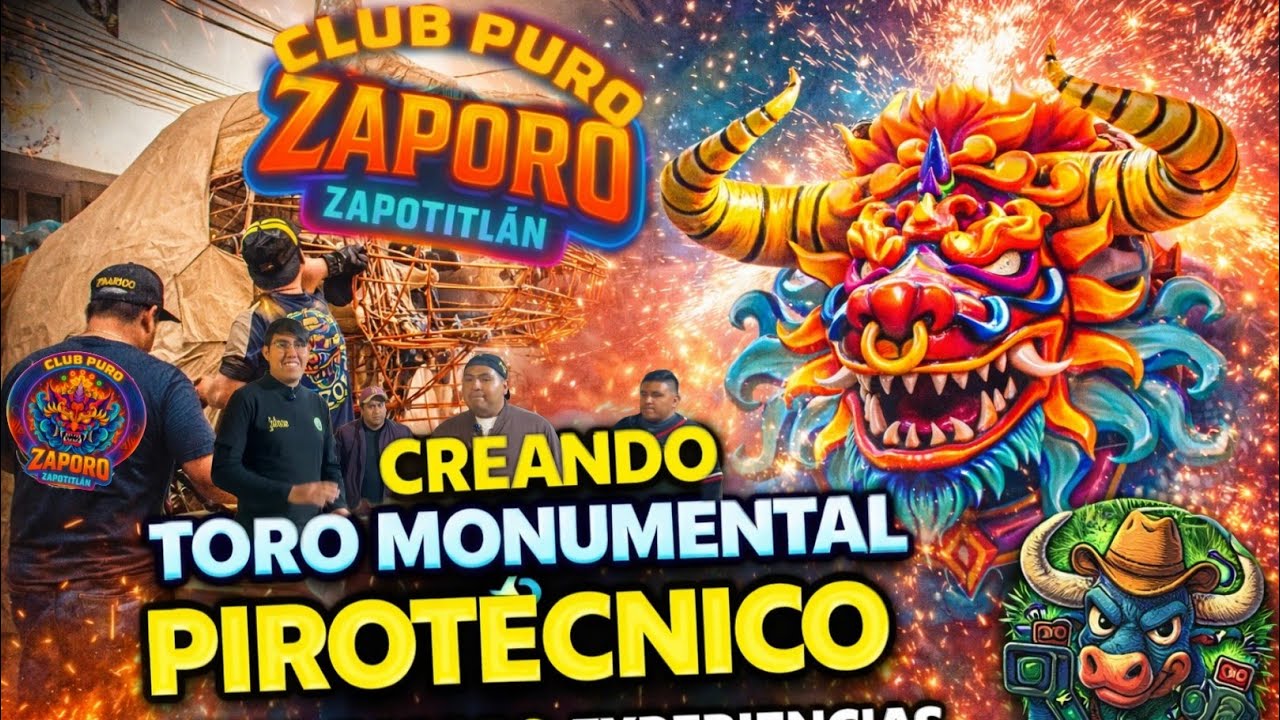 🔥 Asi Nace el Toro Monumental de Puro Zaporo 🐂🔥 Tradicion, Fuego y Orgullo en Zapotitlan